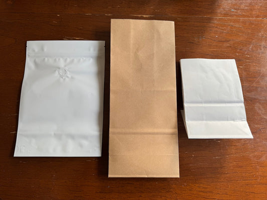Kerbside recyclable coffee bags...
