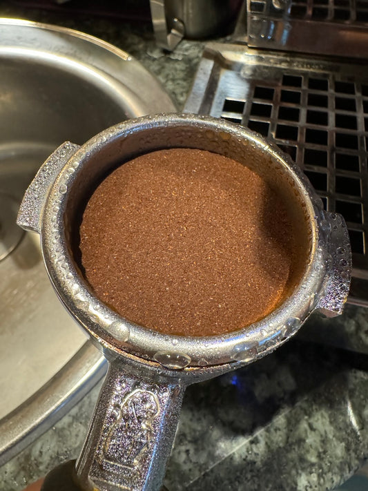 Bizarre coffee puck preparation